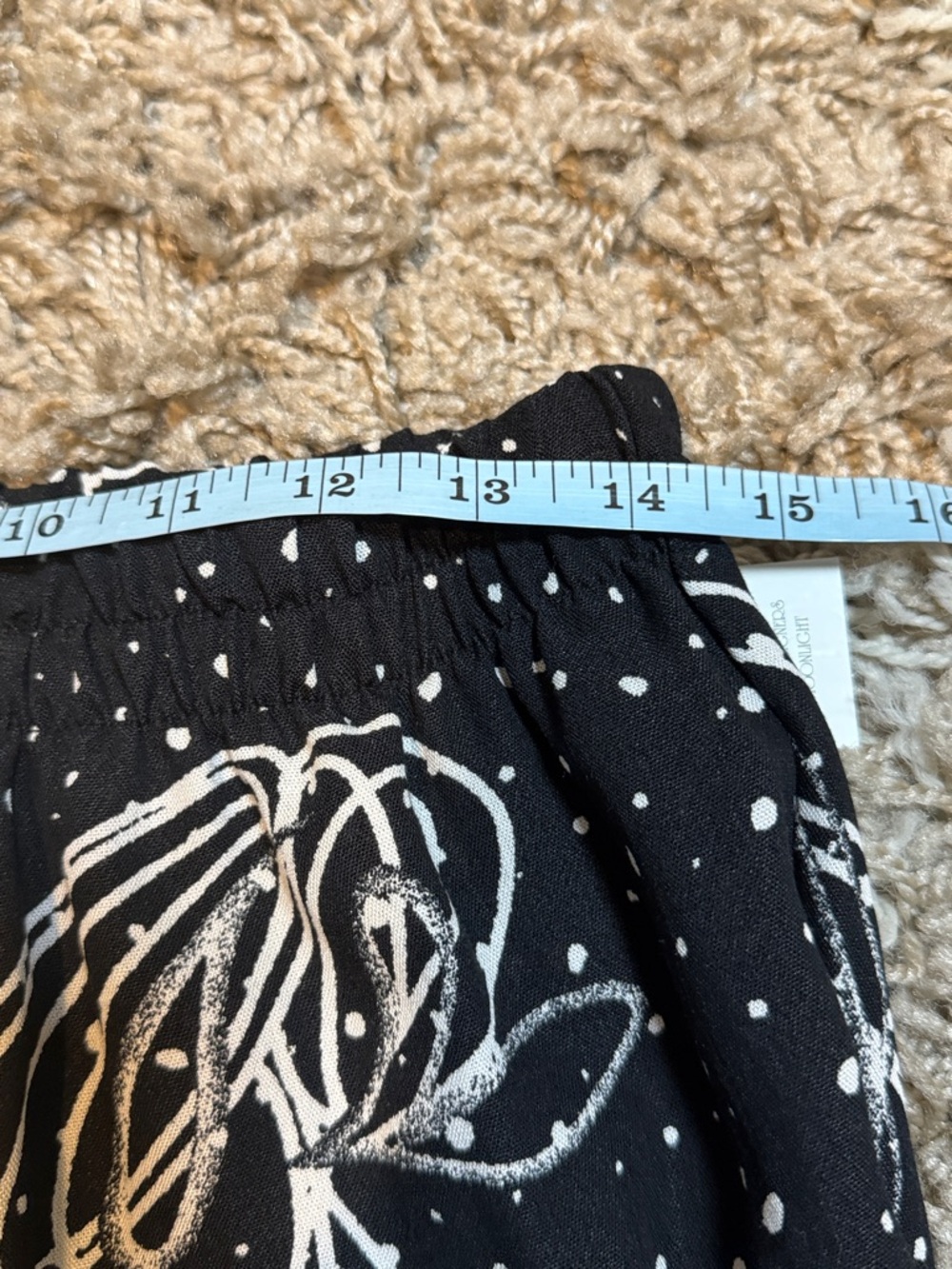 NWT Moonlight Black/Ivory Polka Dot & Scribble Print Cropped Pants size Large - Picture 9 of 13